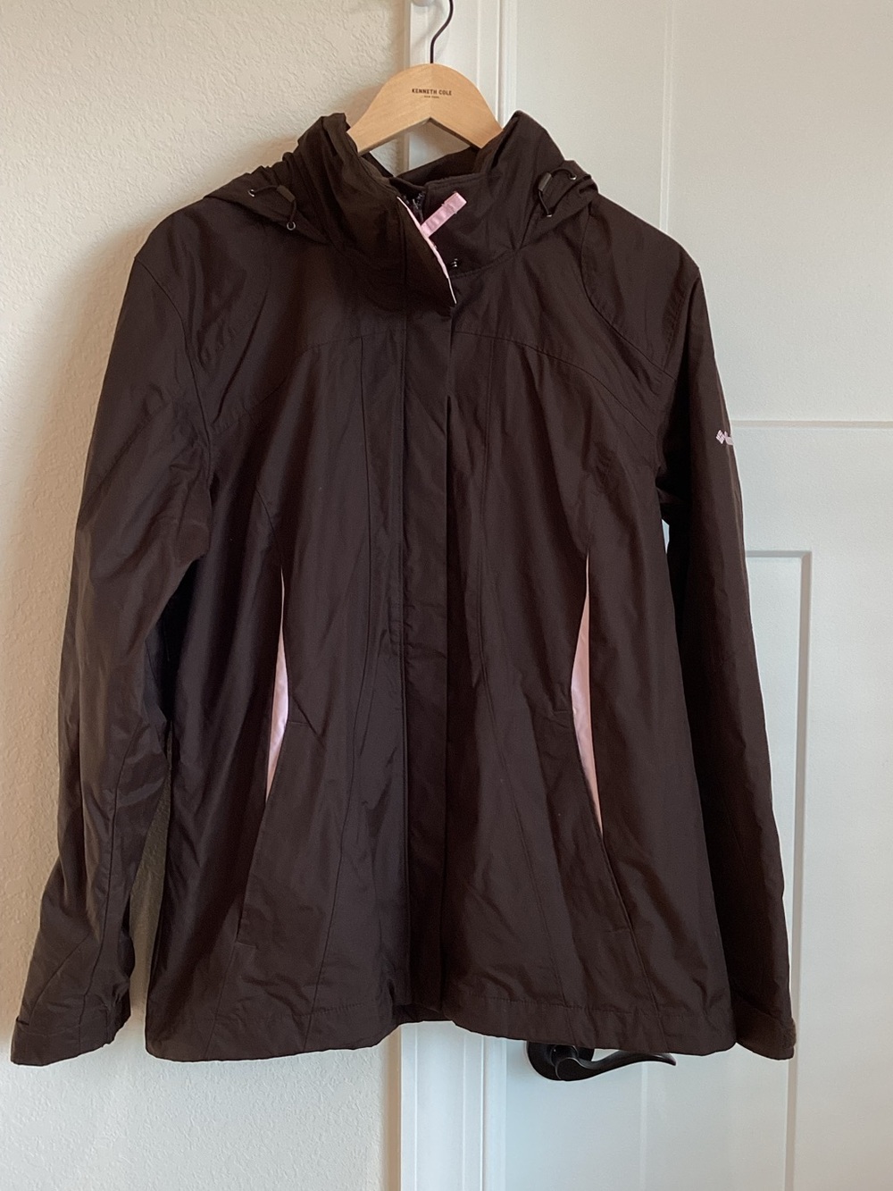 Columbia Interchange Omni Shade Hooded Jacket Water Repellent Large Brown Pink